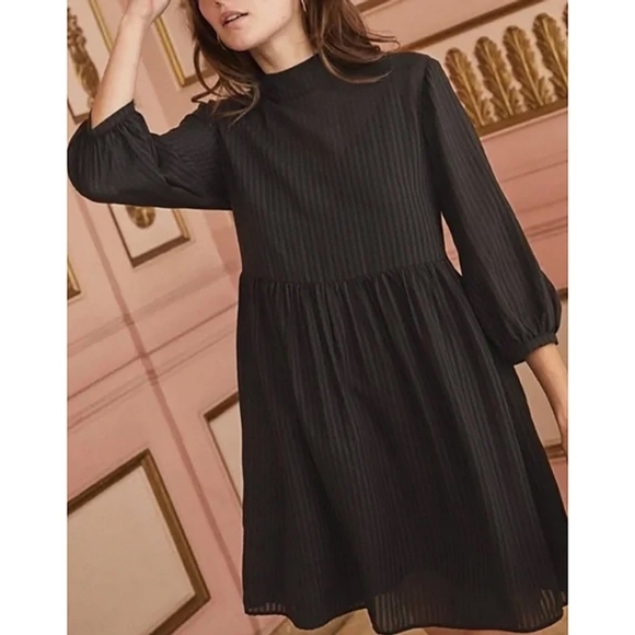 Amour Vert Alina Black High Neck Baby Doll Dress - Picture 14 of 14